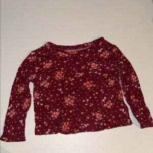Old Navy Floral Long Sleeve Tee - Burgundy